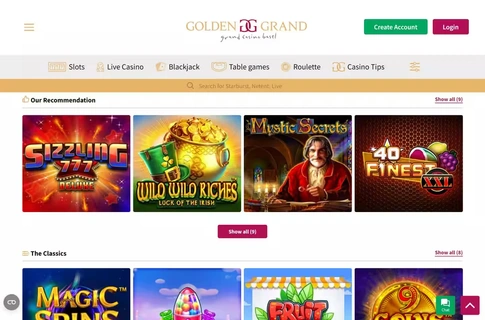 GOLDEN GRAND Spielhalle mit Empfehlungen und Hausklassikern