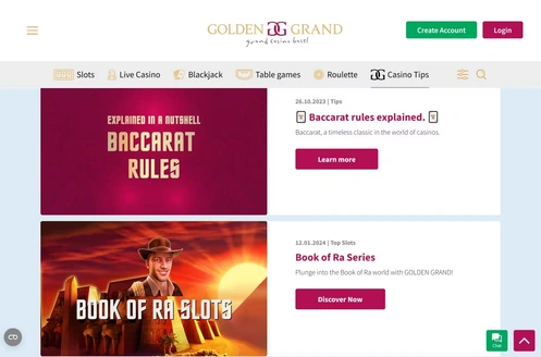 Startseite von GOLDEN GRAND am Desktop
